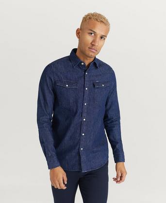 G-Star Jeansskjorta 3301 Straight Shirt LS Blå