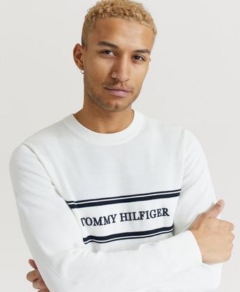 Tommy Hilfiger Stickad Tröja Rope Logo Sweater Vit