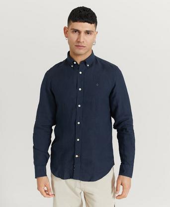 Morris Skjorta Douglas Linen Shirt Blå
